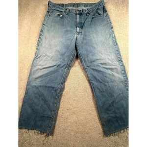 Vintage Levi's 550 Jeans Mens 36x30 Blue Denim Straight Leg Casual Frayed Hem